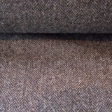 Black-Brown Herringbone Wool