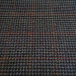 Navy Houndstooth Wool Fabric