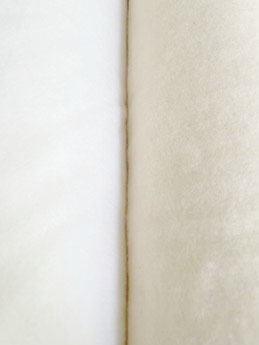 White and Natural Prefelt for comparison